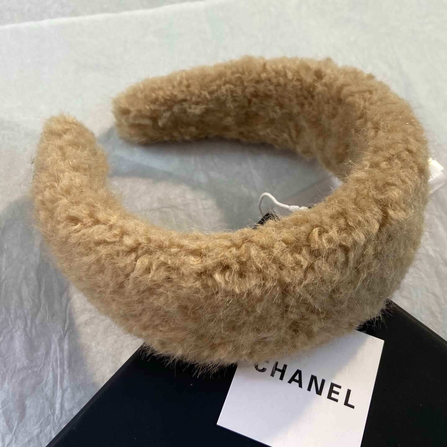 Chanel Fuzzy Headband with CC Logo